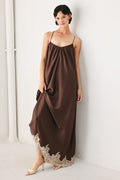 TRUFFLE DREAM WOVEN MIDI SLIP DRESS