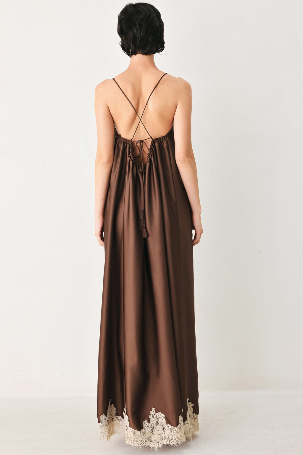 TRUFFLE DREAM WOVEN MIDI SLIP DRESS