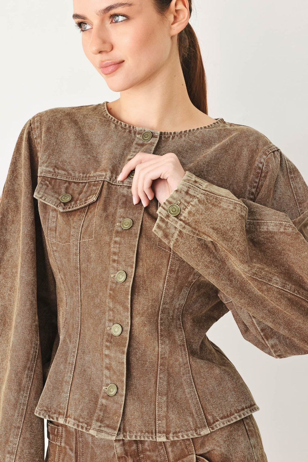 VINTAGE BROWN DENIM JACKET