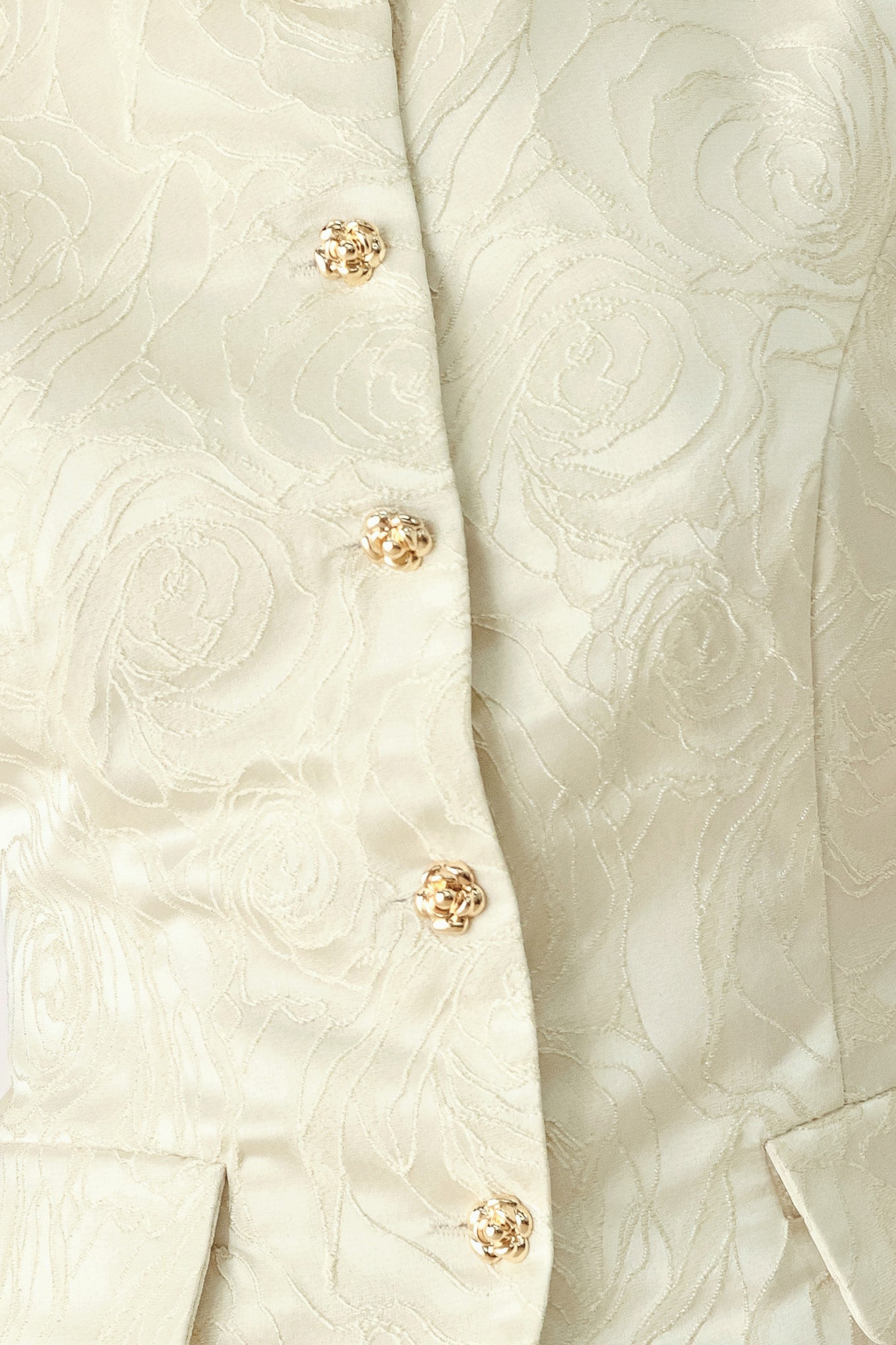 MARZIPAN FLORAL WOVEN JACQUARD VEST