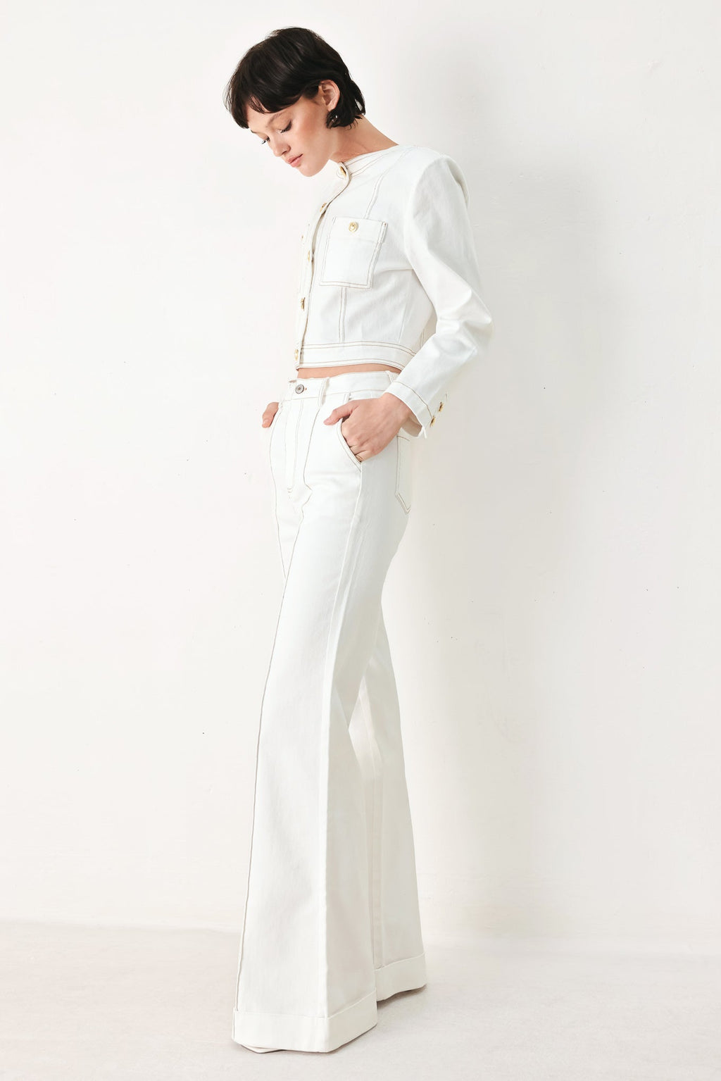 FIFTH STREET WOVEN CROP JACKET