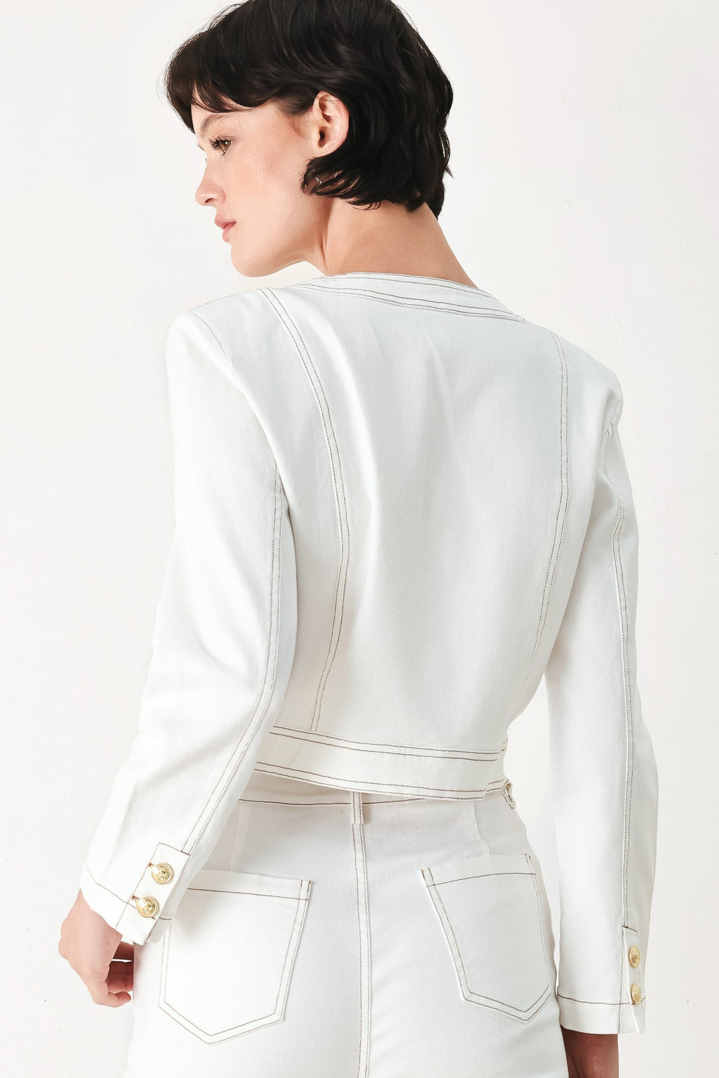 FIFTH STREET WOVEN CROP JACKET