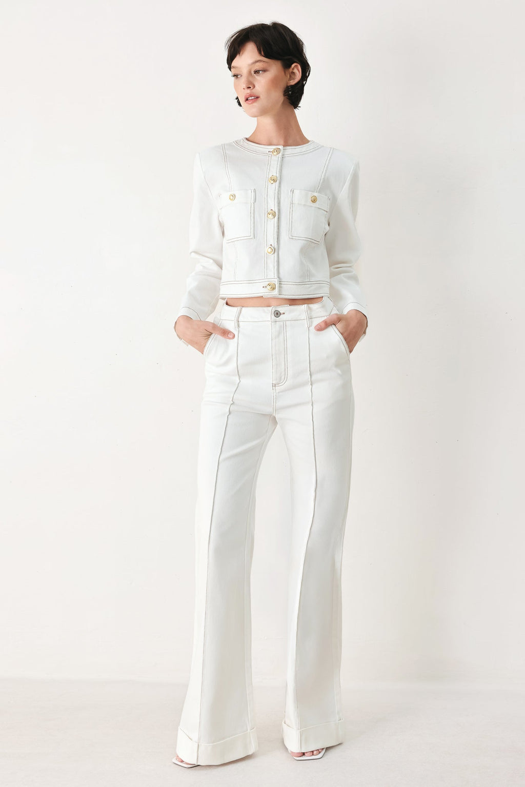 FIFTH STREET WOVEN CROP JACKET