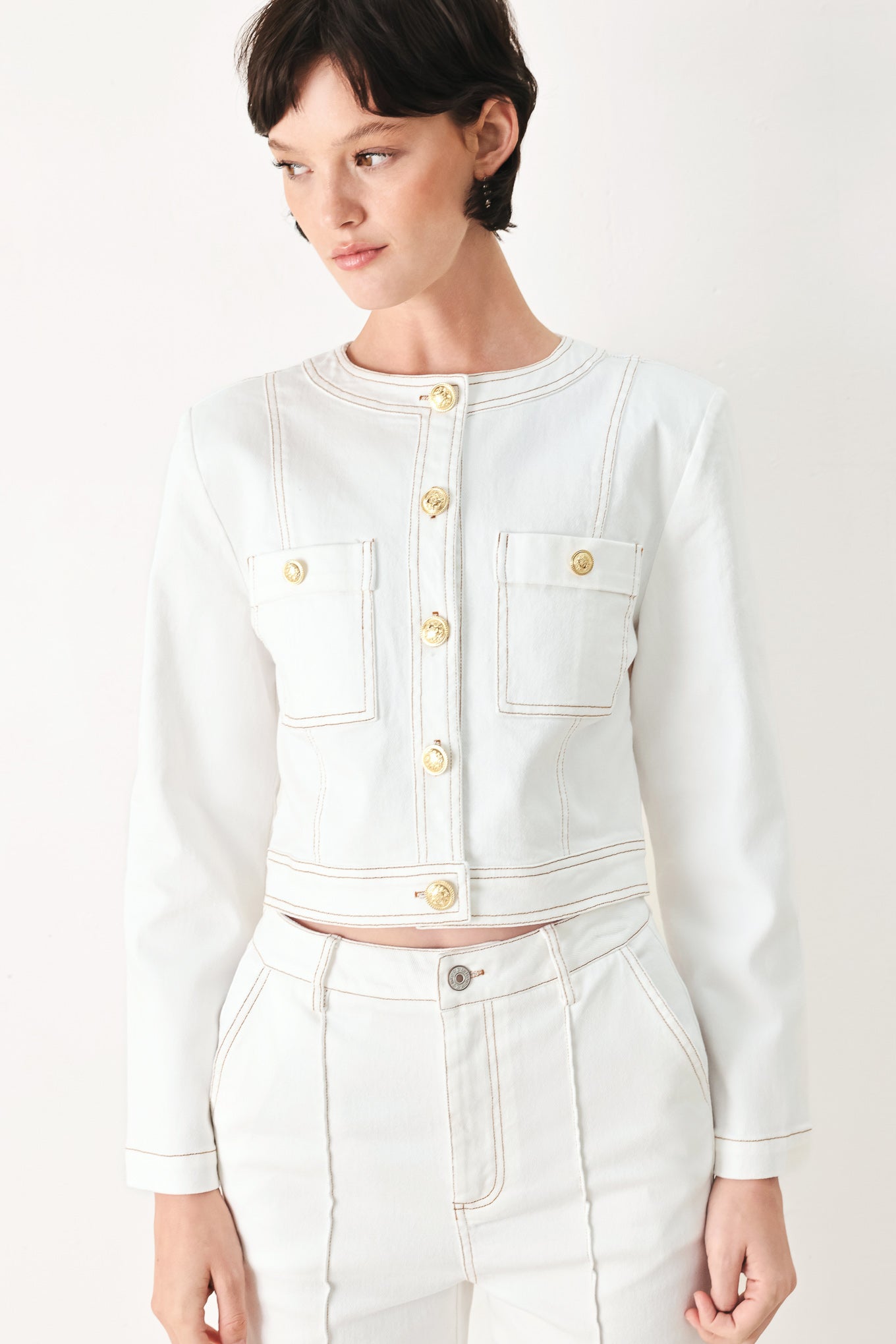 FIFTH STREET WOVEN CROP JACKET