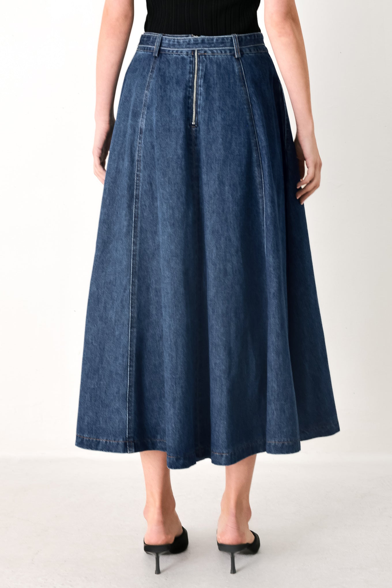 SWEET TALKER DENIM CIRCLE MIDI SKIRT