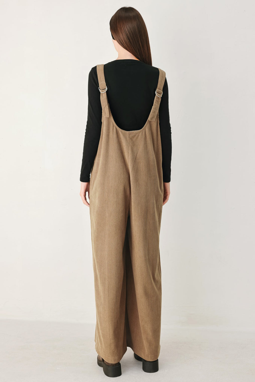 CARAMEL SLOUCHY CORDUROY JUMPSUIT