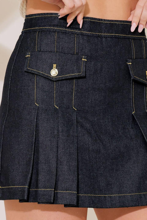 A FRESH PICK INDIGO DENIM SKORT