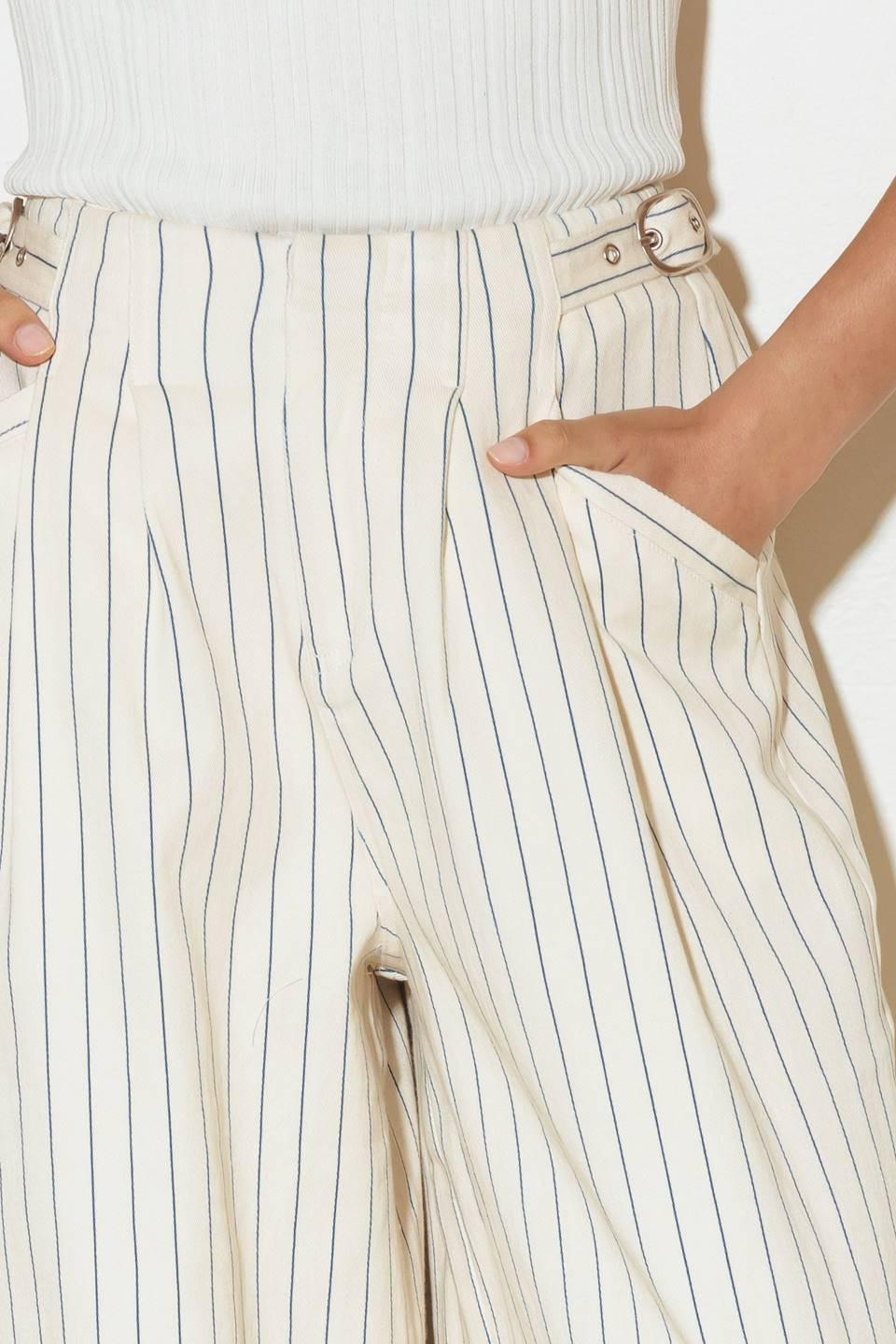 COFFEE RUN STRIPED WOVEN PANTS