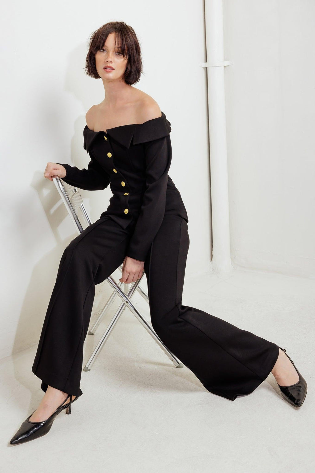 MODERN FLOW BLACK WOVEN PANTS