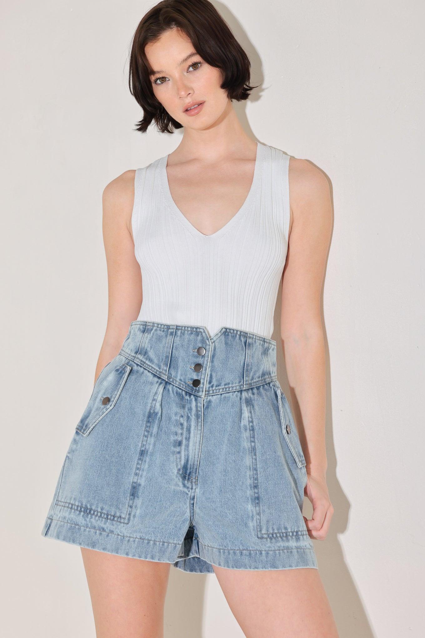 SUNLIT DENIM MOMENT SHORTS