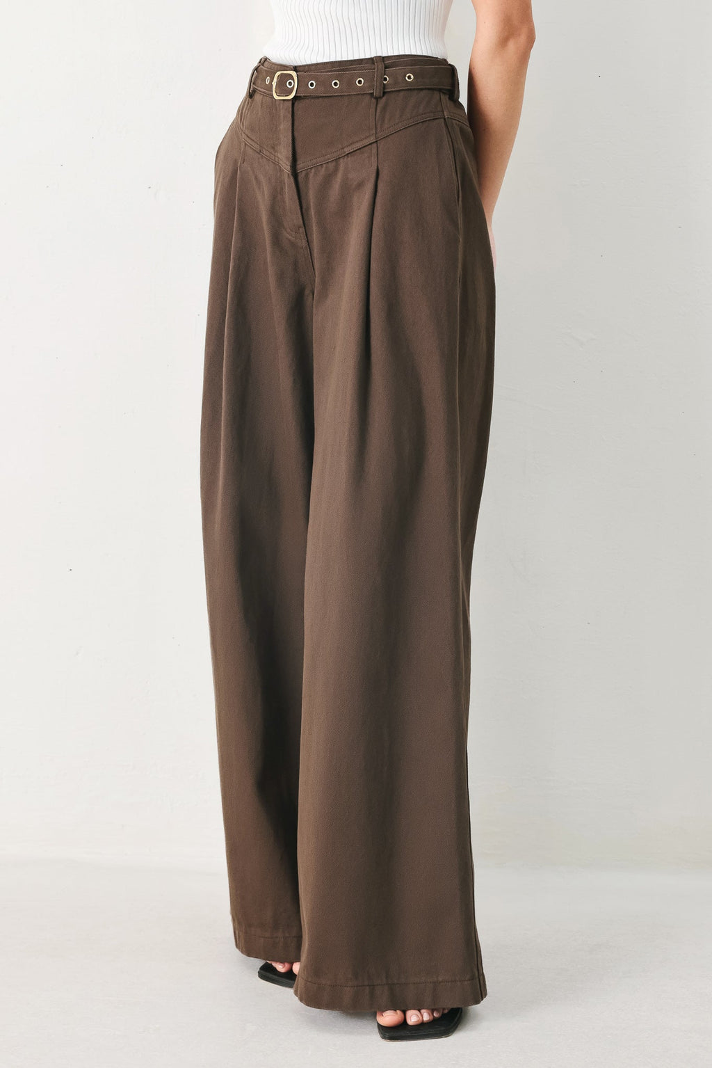 BROWN SUGAR STATEMENT WOVEN PANTS