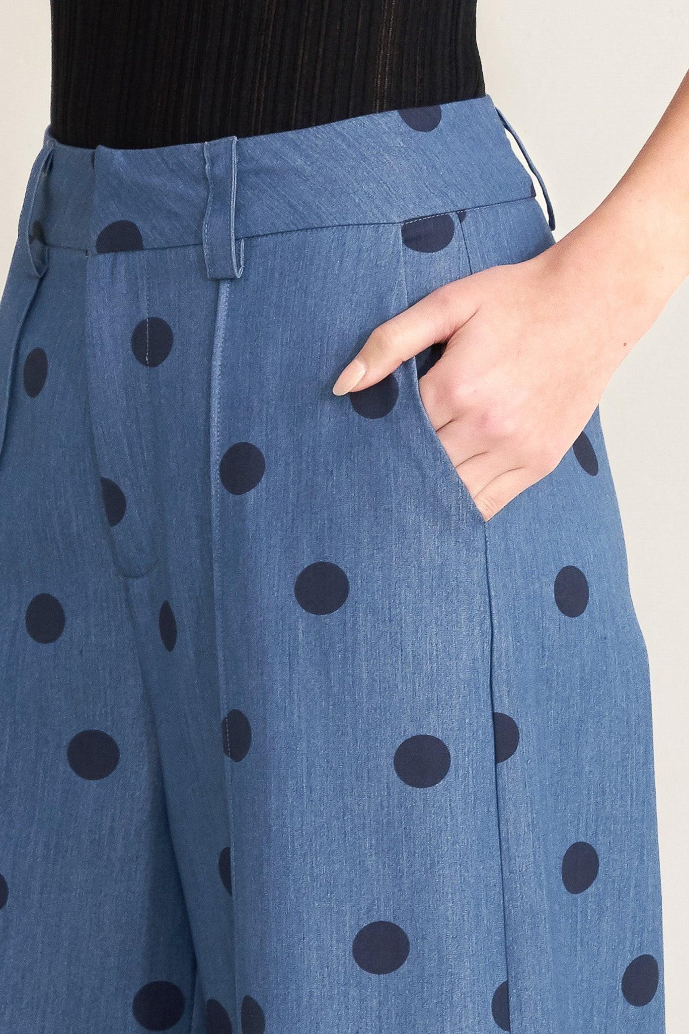 MIDNIGHT POLKA WOVEN PANTS