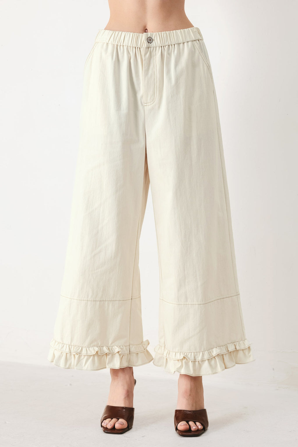SUNDAY SOFT FLOW WOVEN CULOTTE PANTS