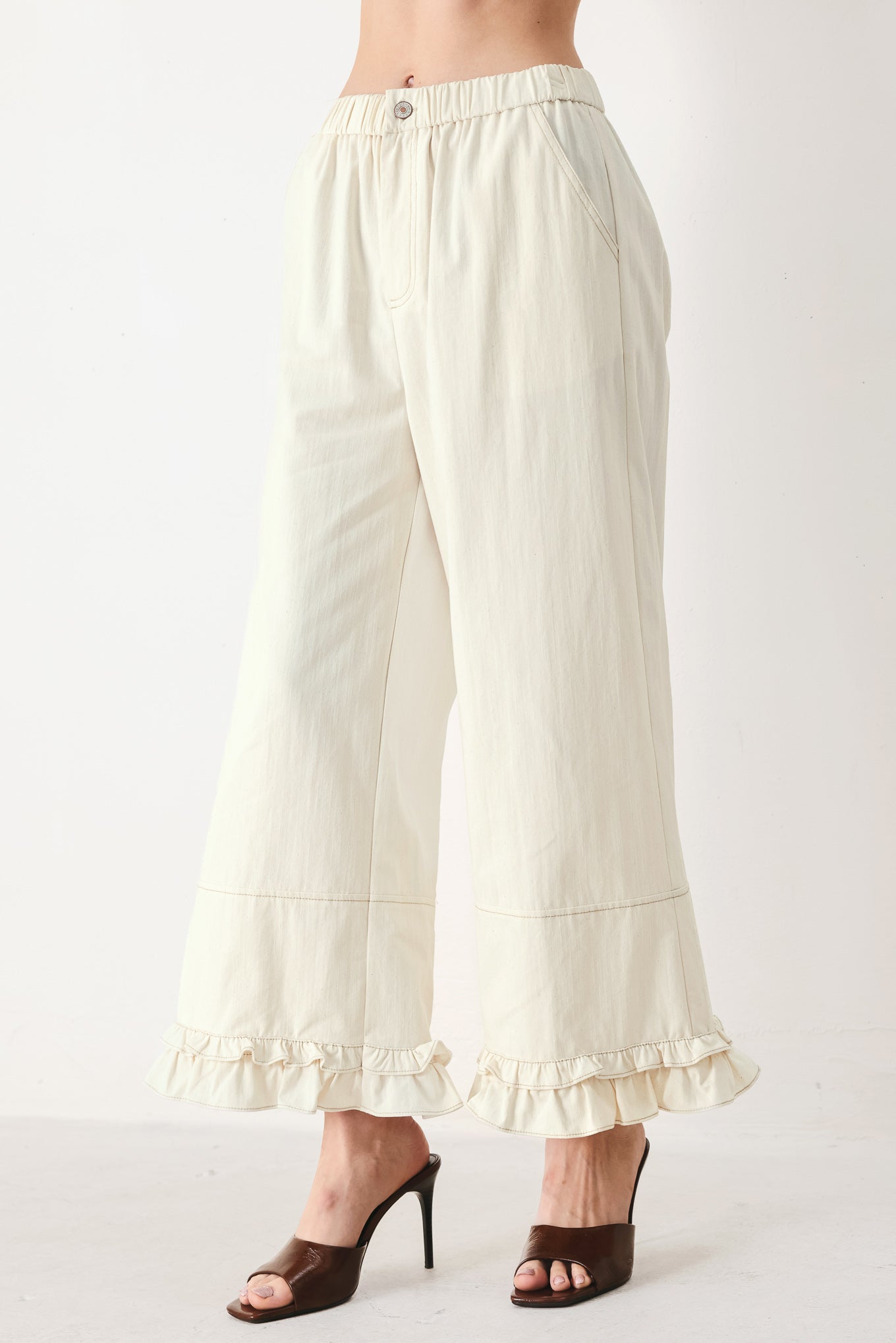 SUNDAY SOFT FLOW WOVEN CULOTTE PANTS