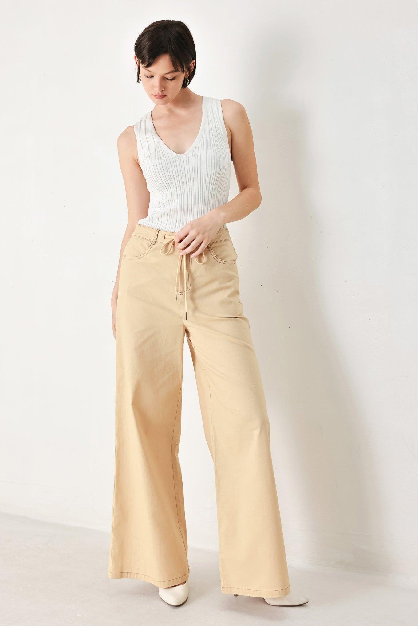 MODERN SAND WOVEN PANTS