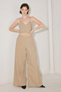 NEUTRAL GODDESS WOVEN JUMPSUIT