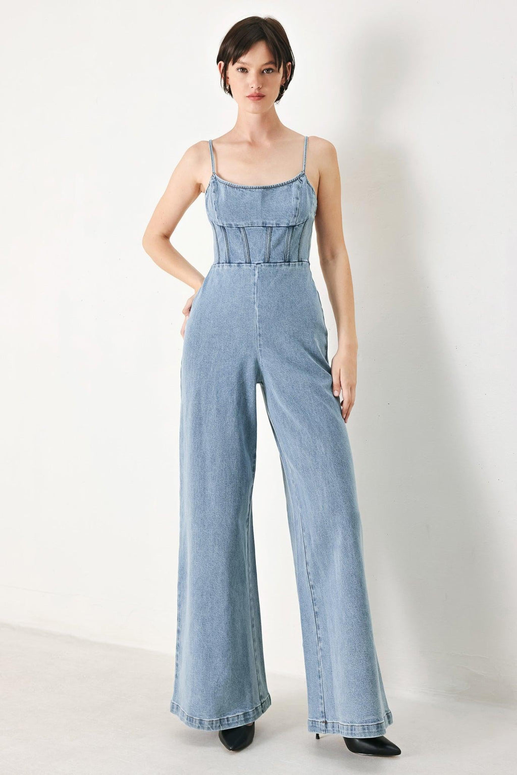 SKYLINE SWEETHEART DENIM JUMPSUIT