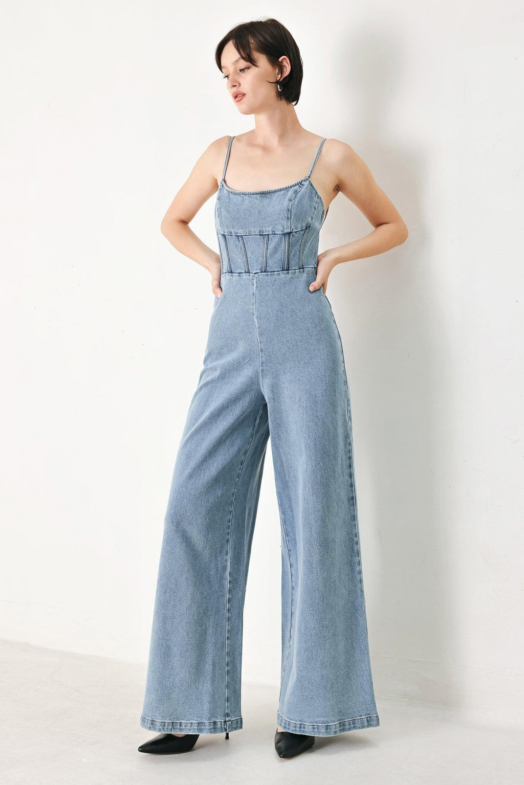 SKYLINE SWEETHEART DENIM JUMPSUIT