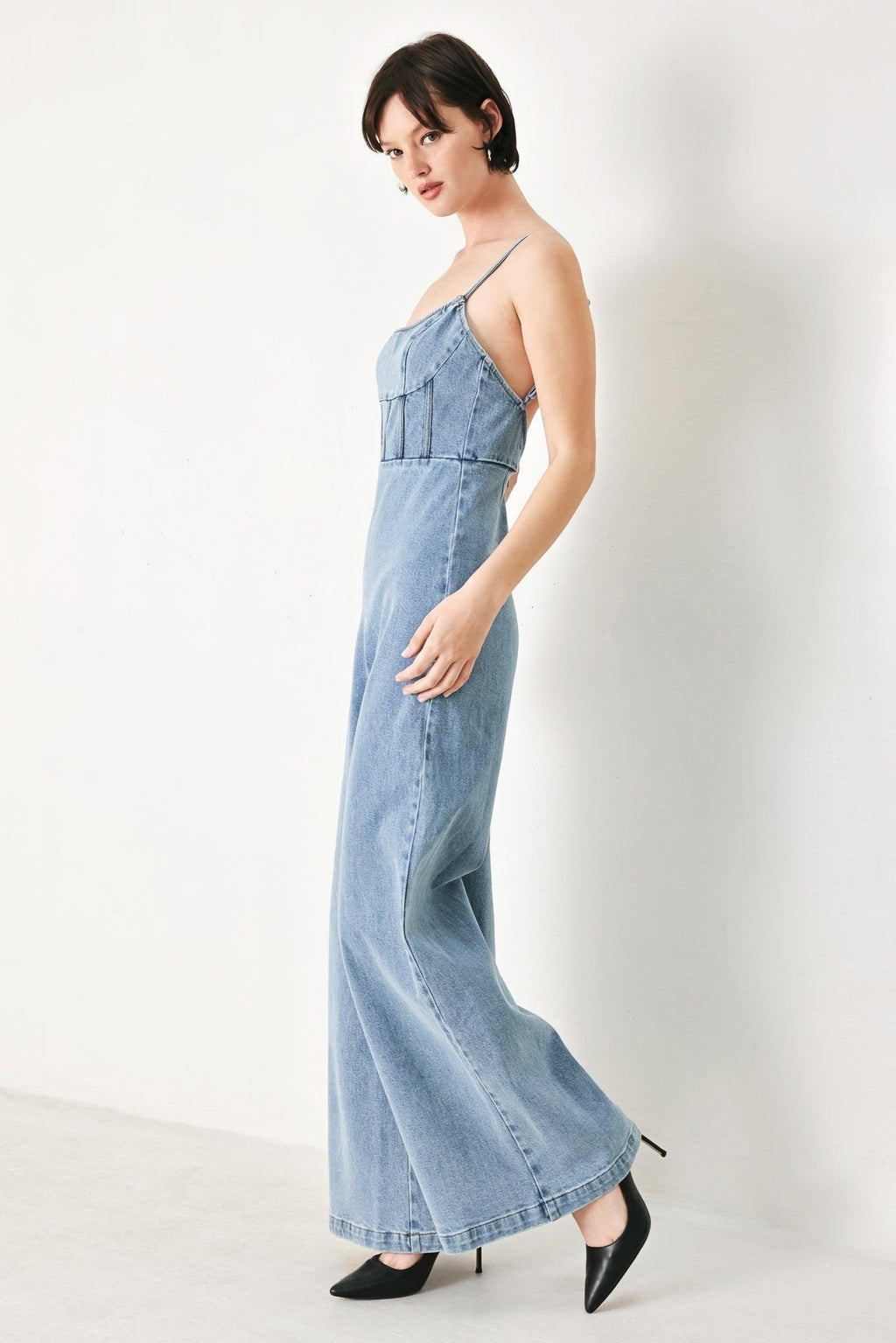 SKYLINE SWEETHEART DENIM JUMPSUIT