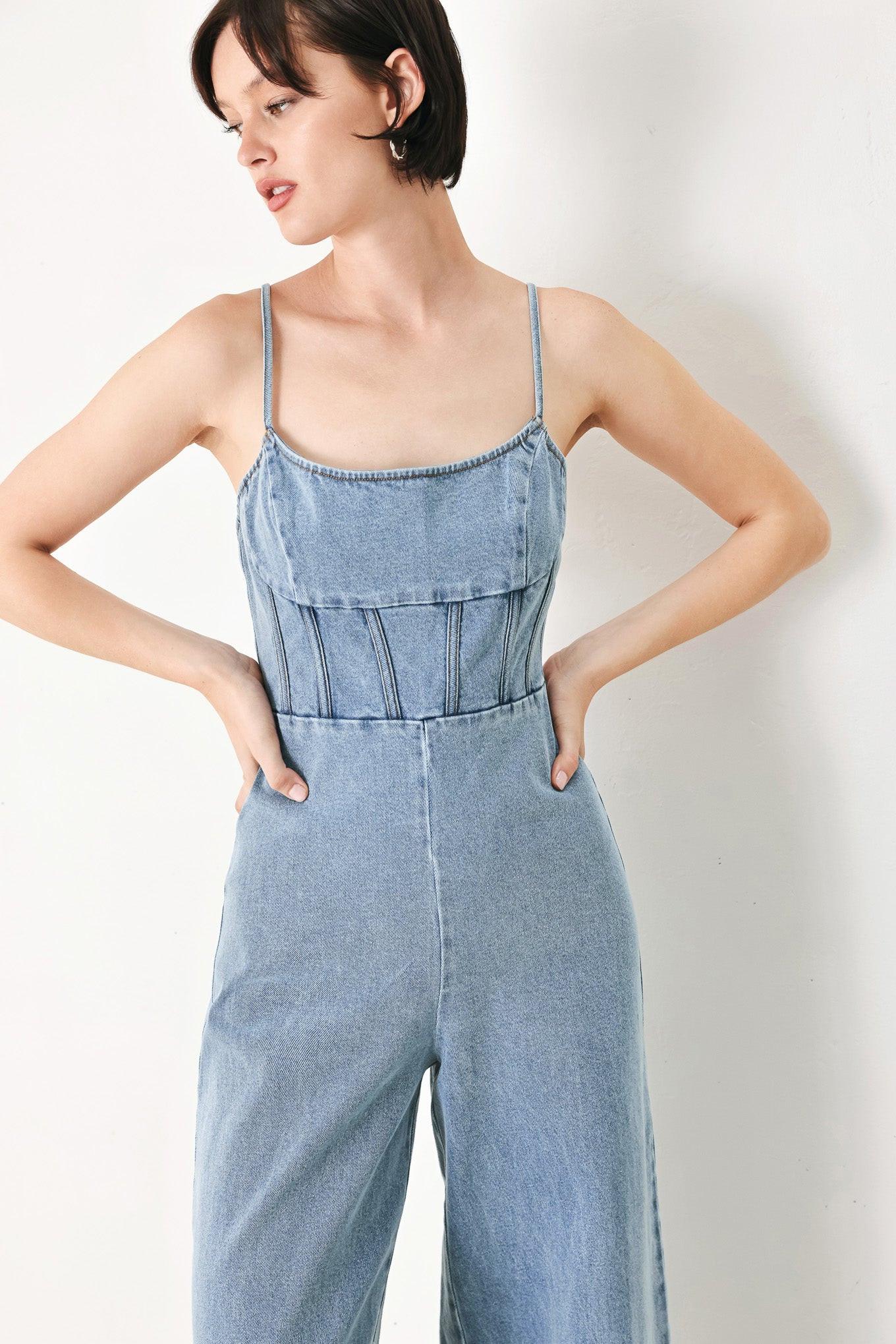 SKYLINE SWEETHEART DENIM JUMPSUIT