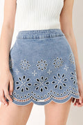FLORAL LOVE DENIM SKORT