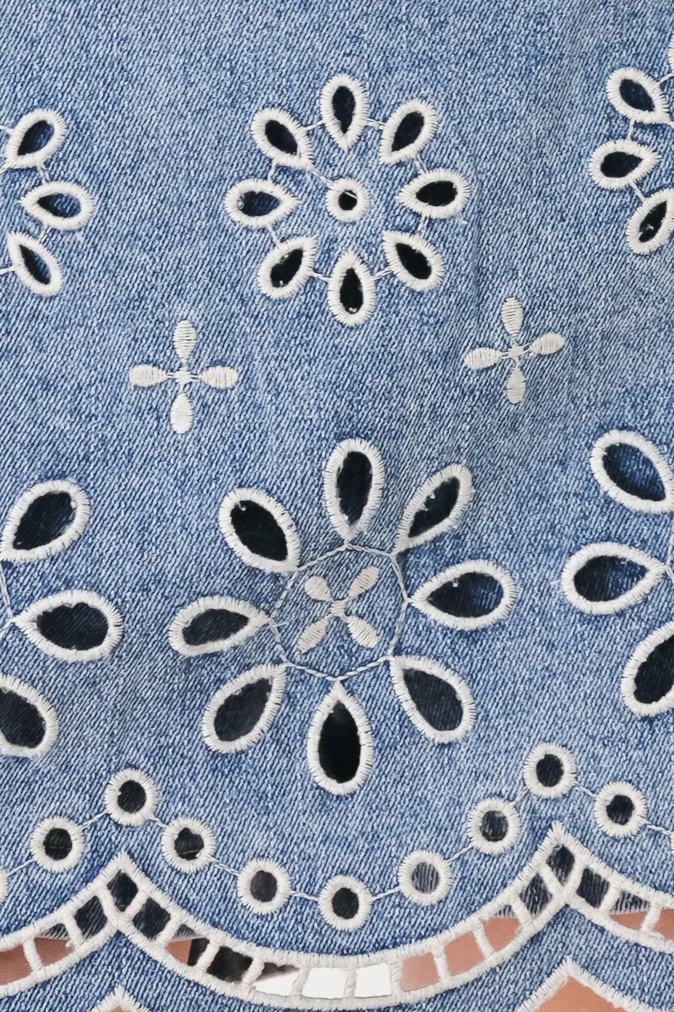 FLORAL LOVE DENIM SKORT