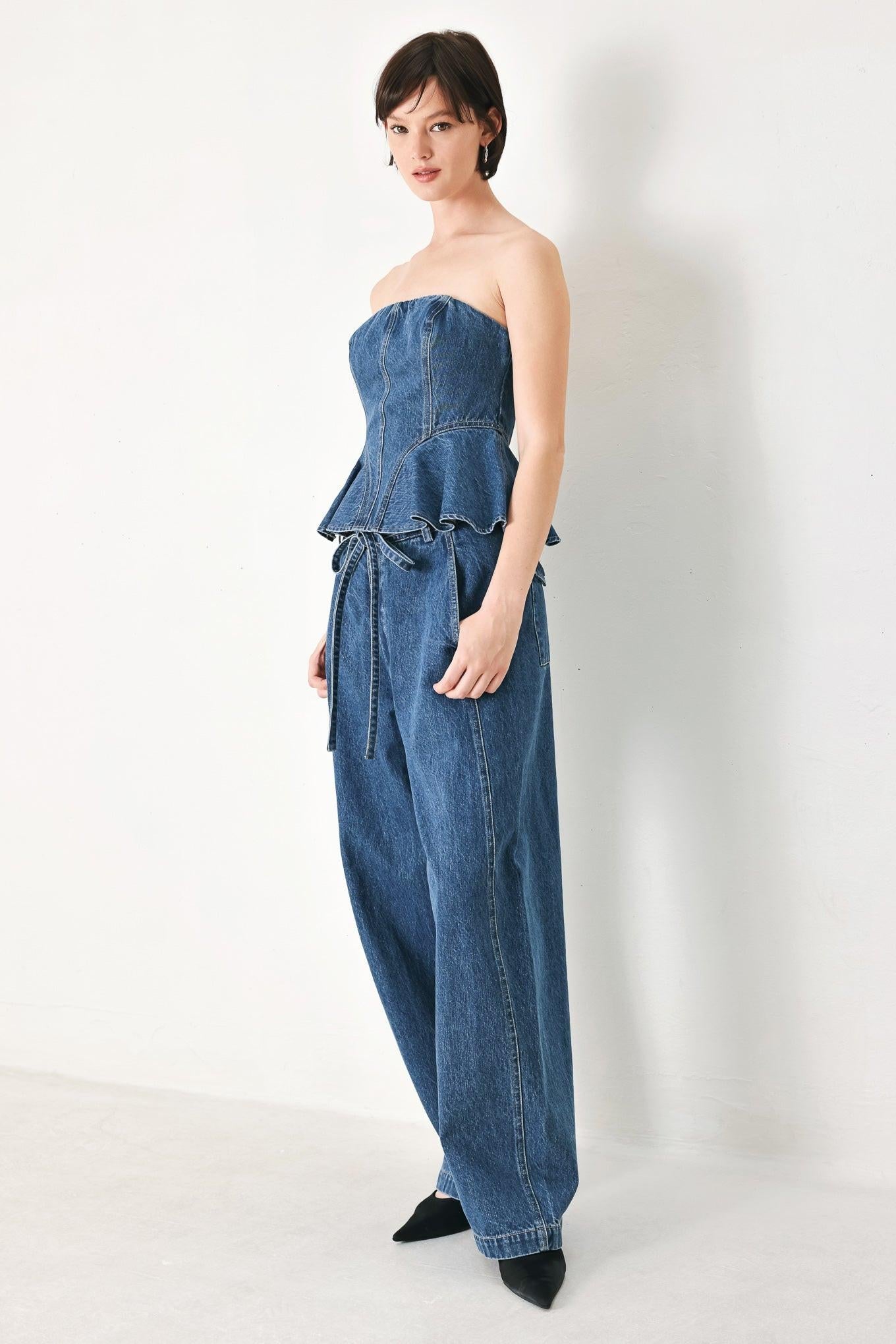 BLUE HONEY OVERSIZE DENIM PANTS
