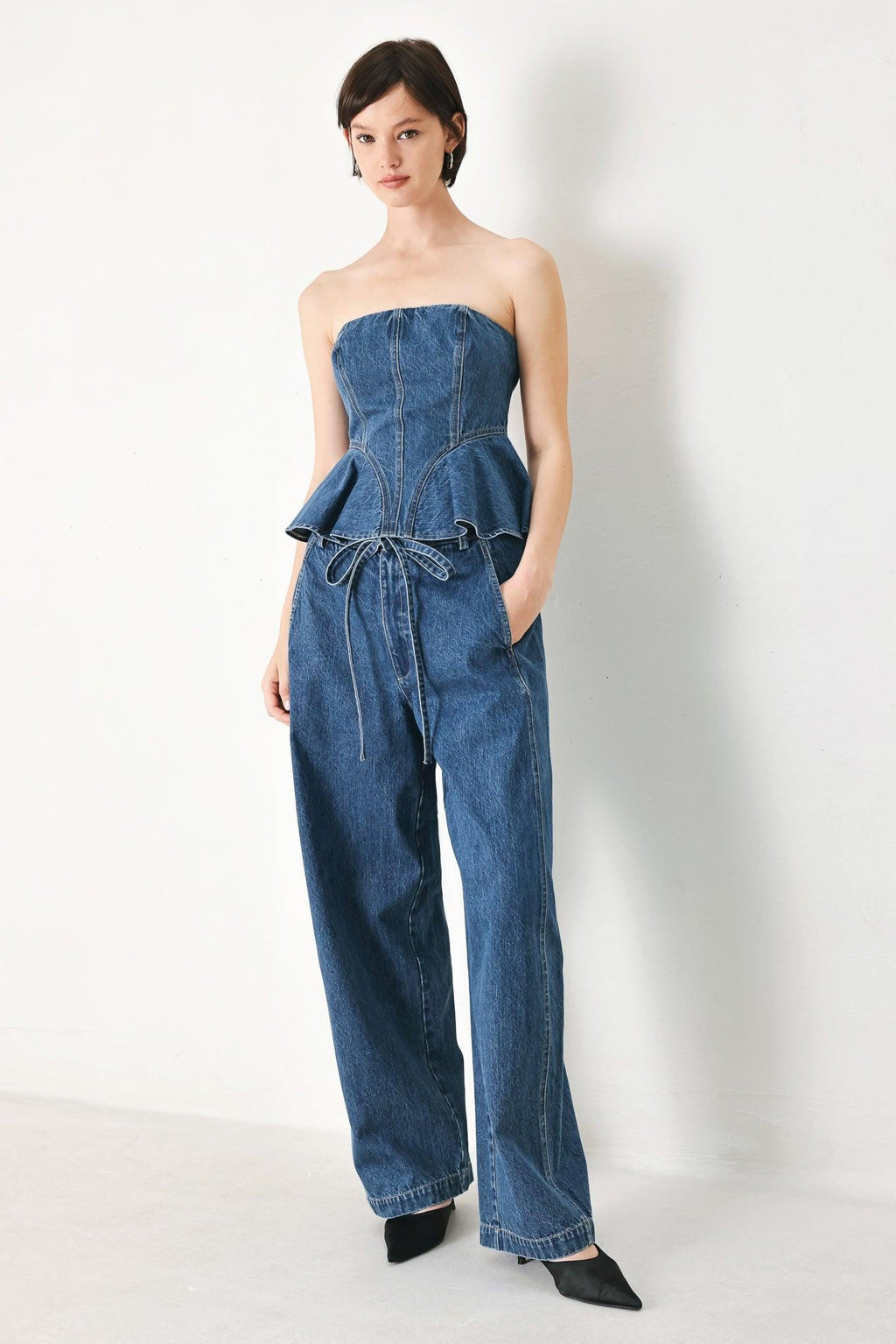 BLUE HONEY OVERSIZE DENIM PANTS