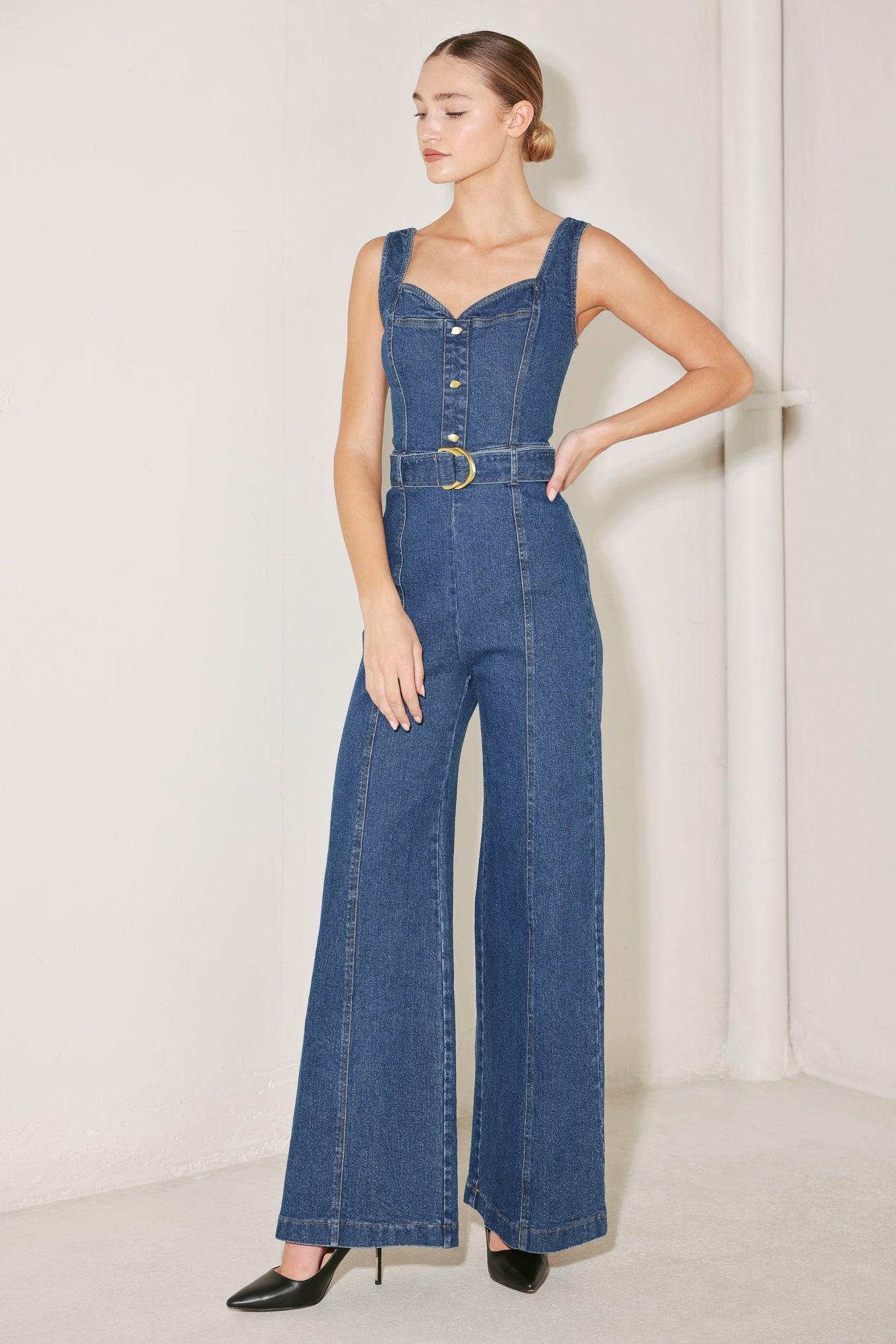 WESTSIDE GLAM DENIM JUMPSUIT