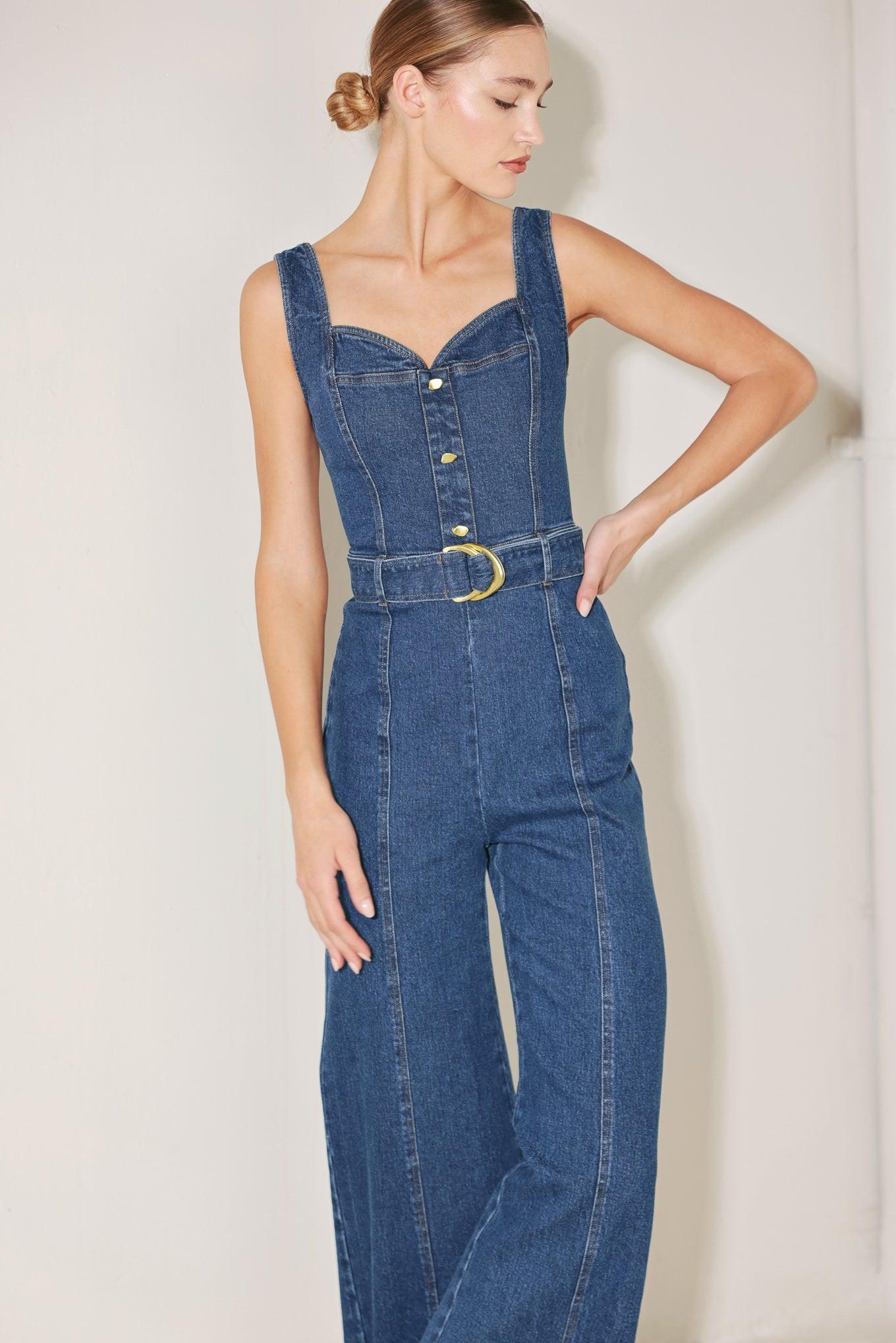WESTSIDE GLAM DENIM JUMPSUIT
