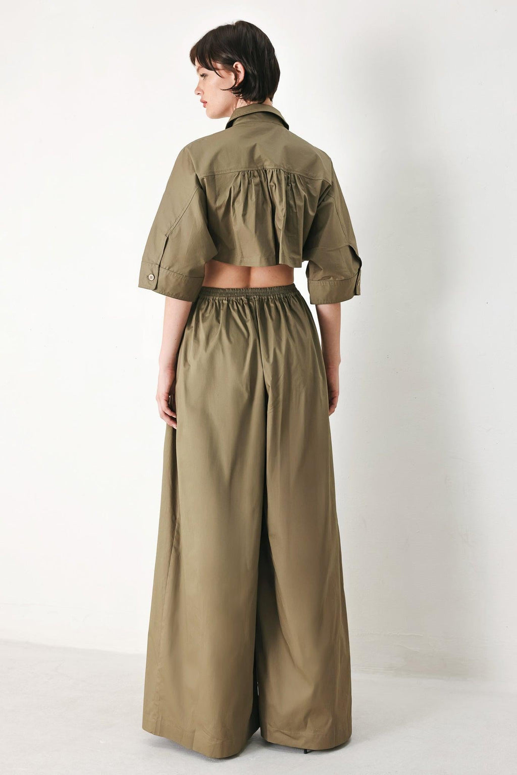OLIVE DAYDREAM WOVEN JUMPSUIT