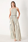 MONACO STRIPE WOVEN JUMPSUIT