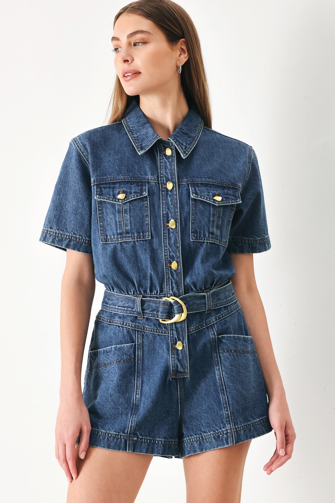 PLAY MODE DENIM ROMPER