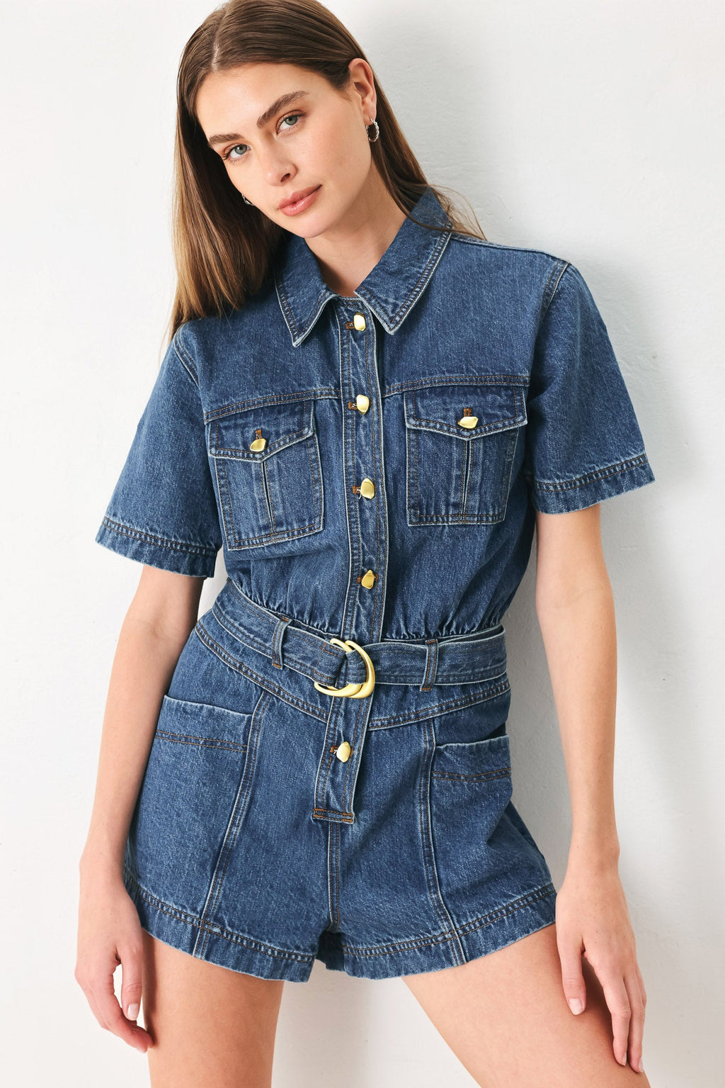 PLAY MODE DENIM ROMPER