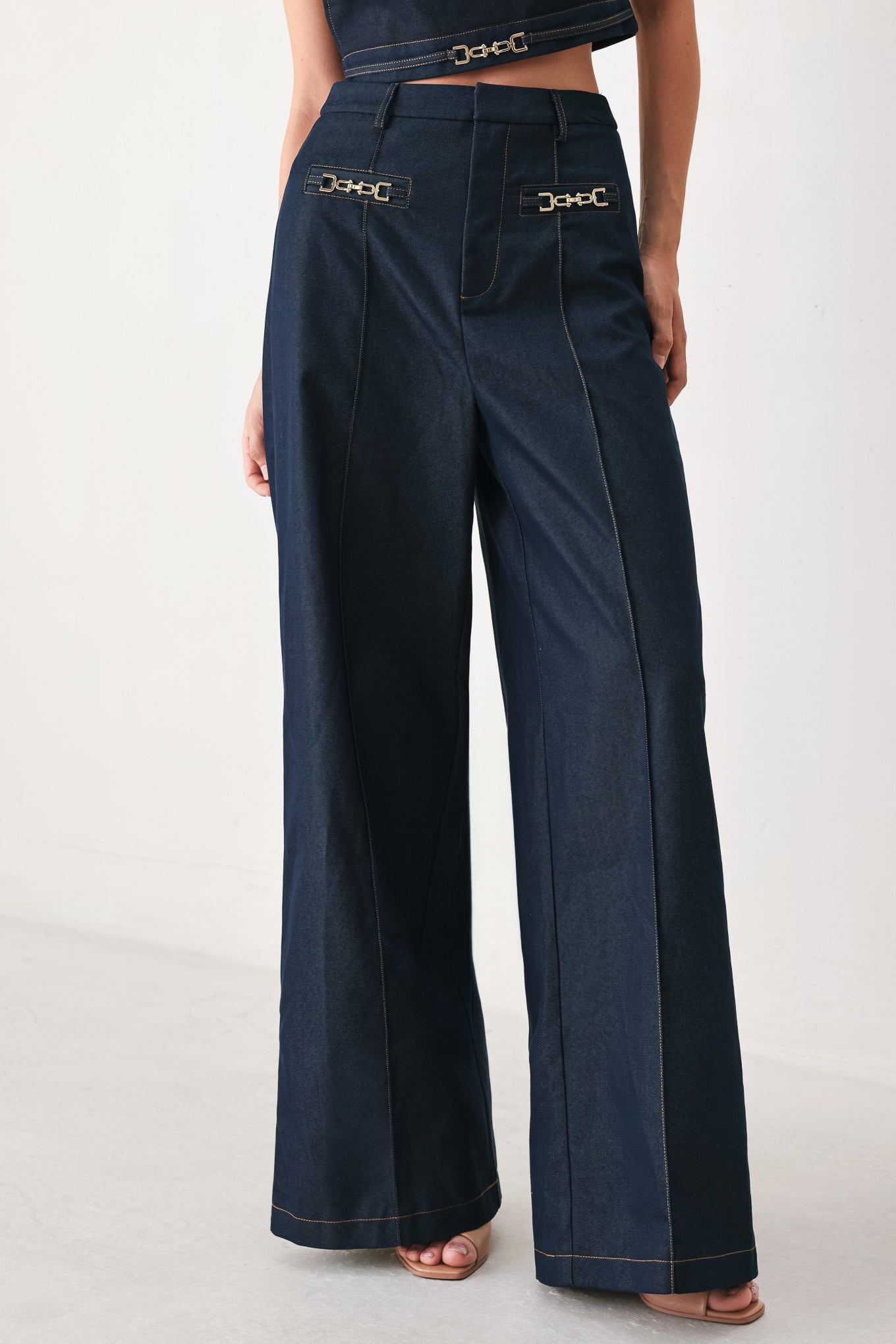 YACHT CLUB WOVEN WIDE LEG PANTS
