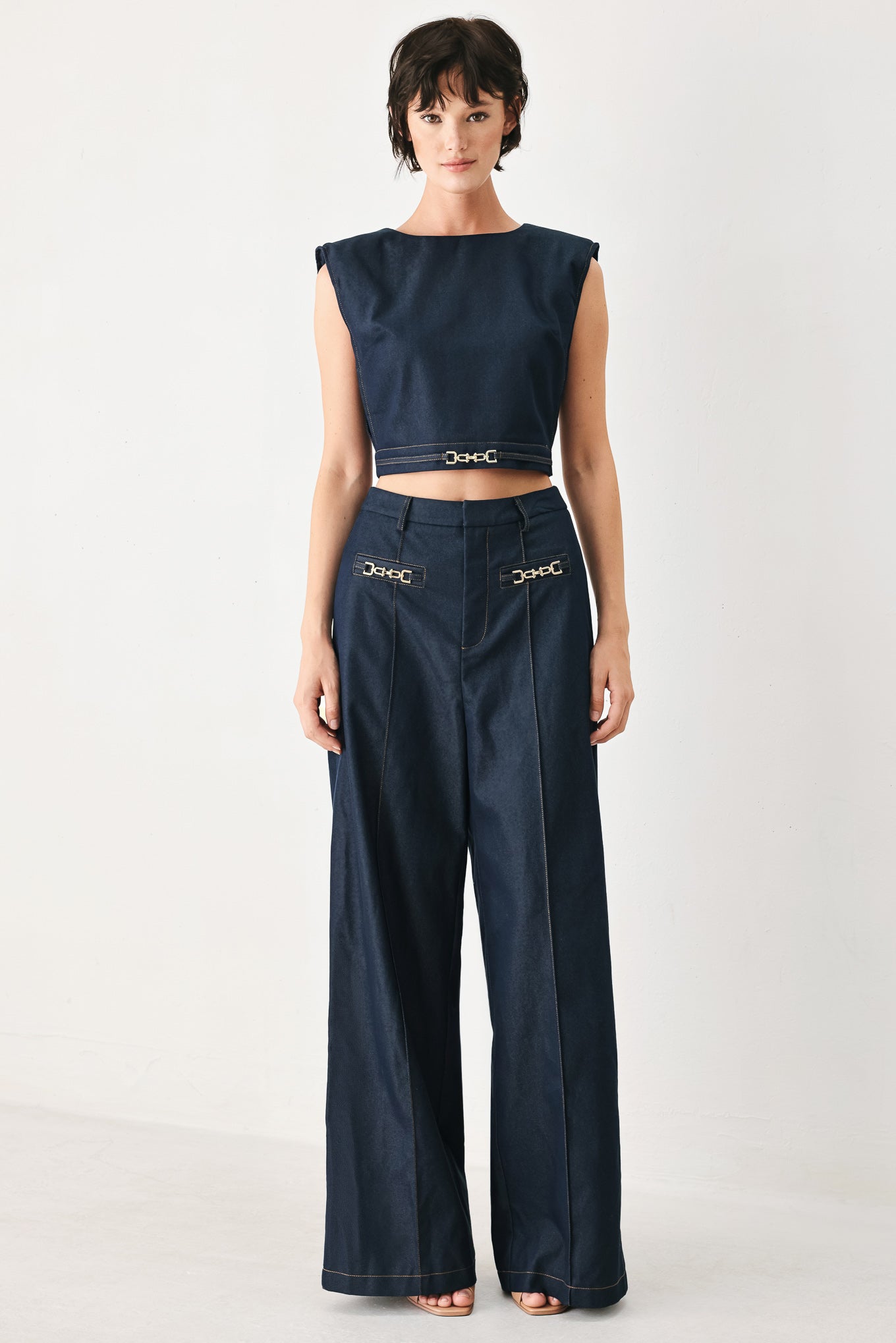 YACHT CLUB WOVEN WIDE LEG PANTS