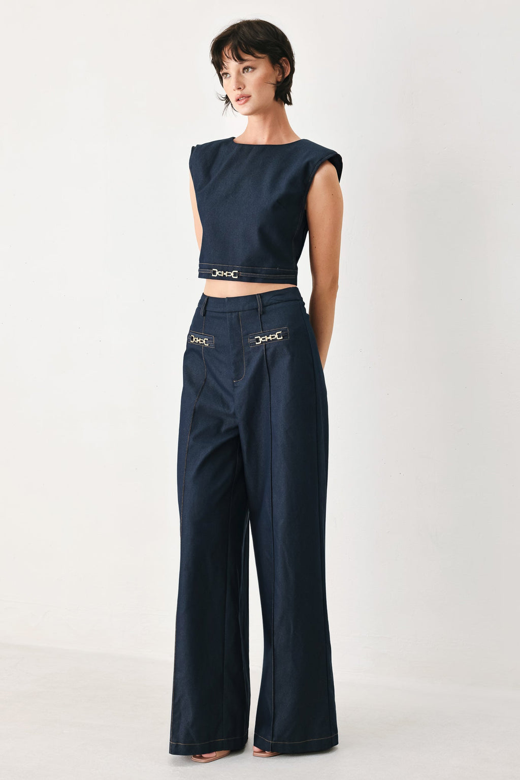 YACHT CLUB WOVEN WIDE LEG PANTS