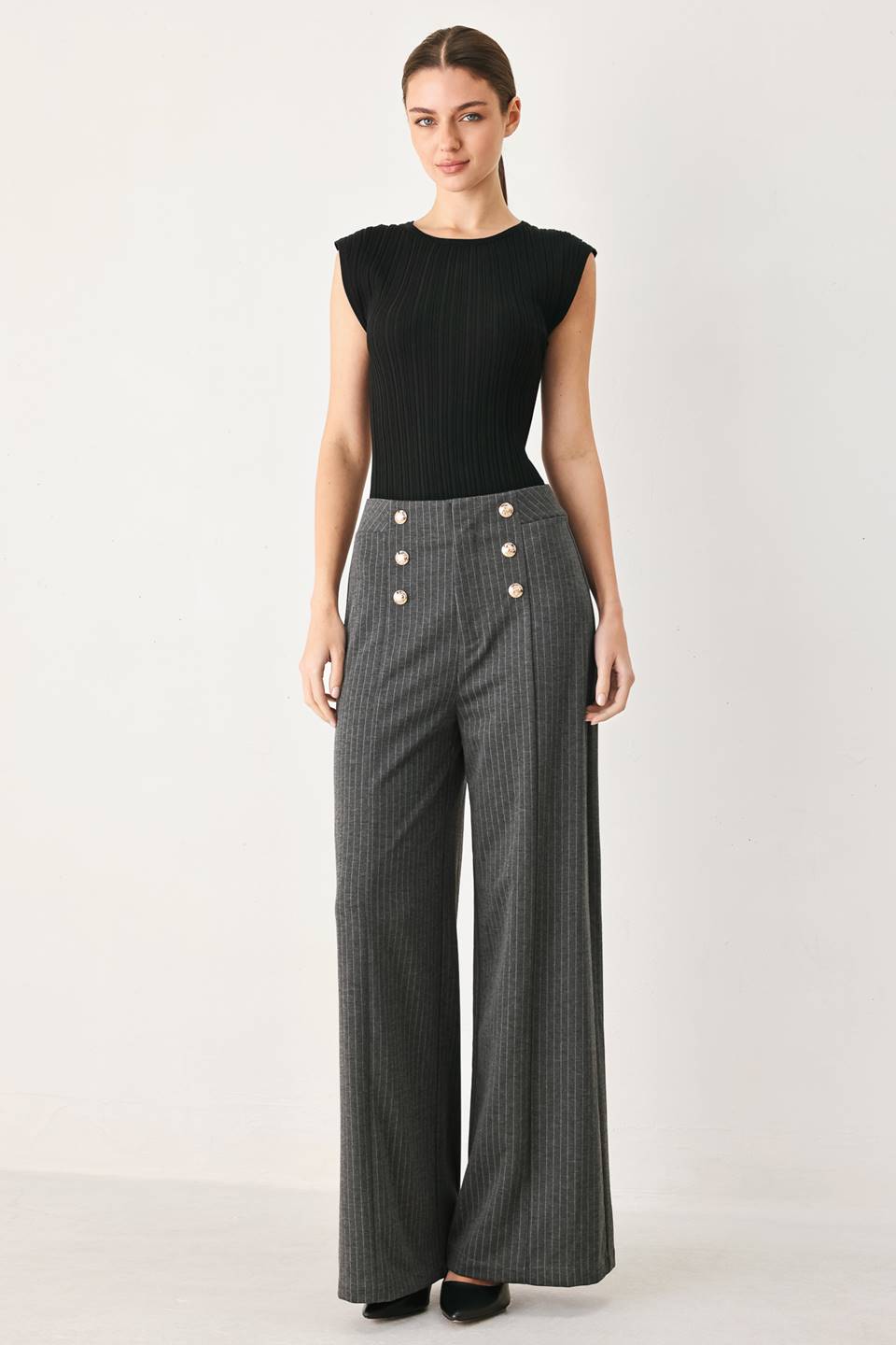 MODERN PINSTRIPE WOVEN PANTS