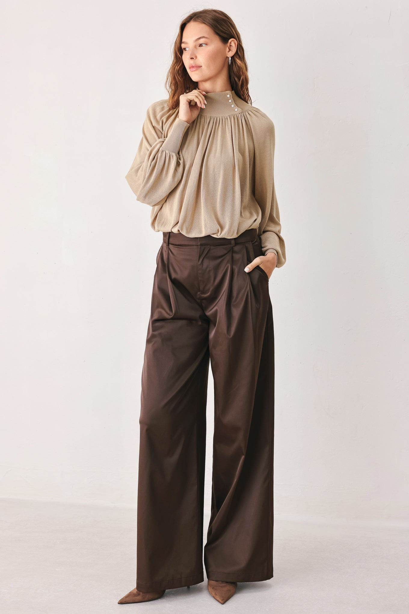 PARCHMENT RELAXED-FIT WOVEN PANTS