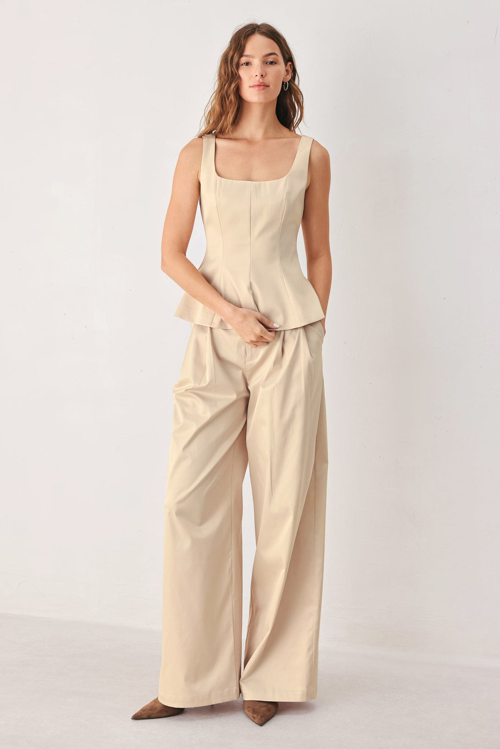 PARCHMENT RELAXED-FIT WOVEN PANTS