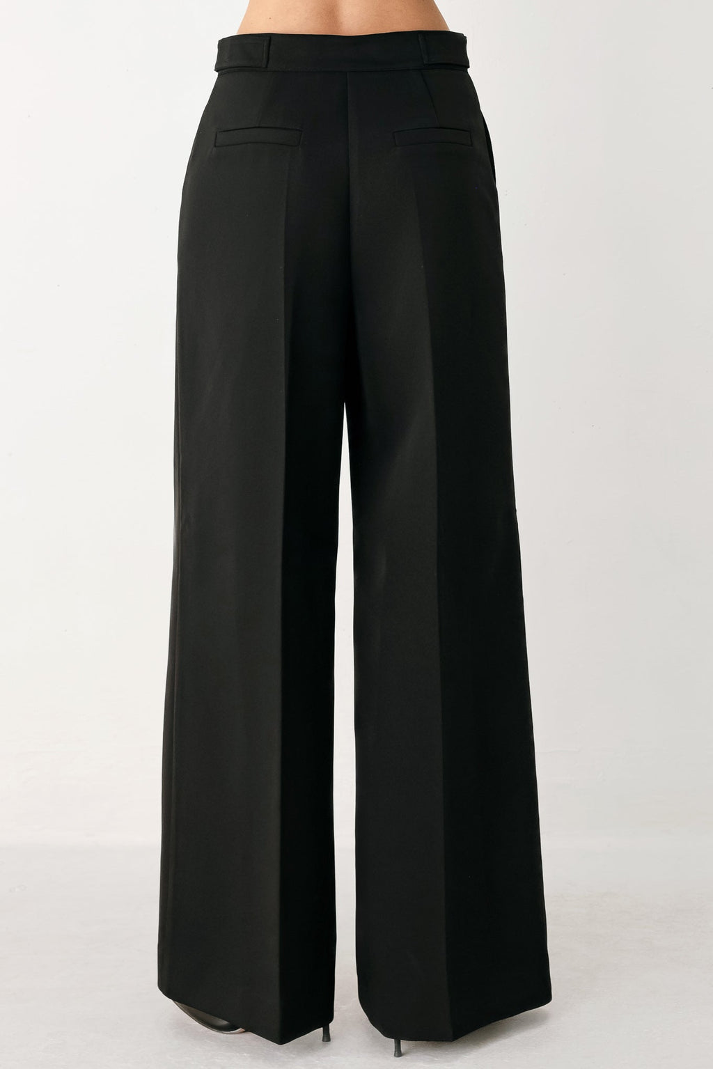 BLACK POWER PALAZZO WOVEN PANTS