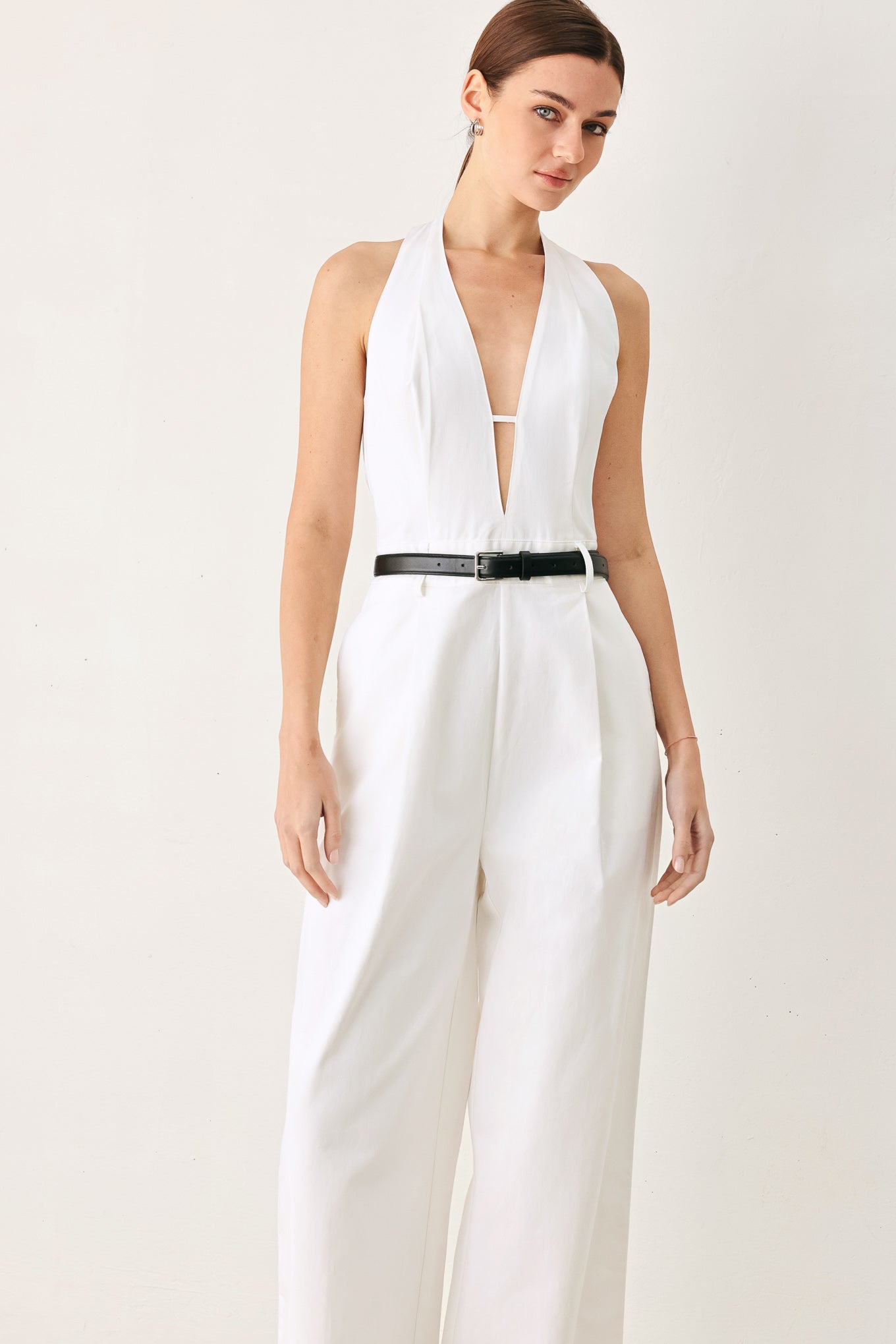 PRETTY MOMENT HALTER WOVEN JUMPSUIT