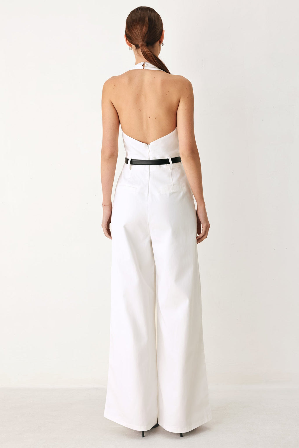 PRETTY MOMENT HALTER WOVEN JUMPSUIT