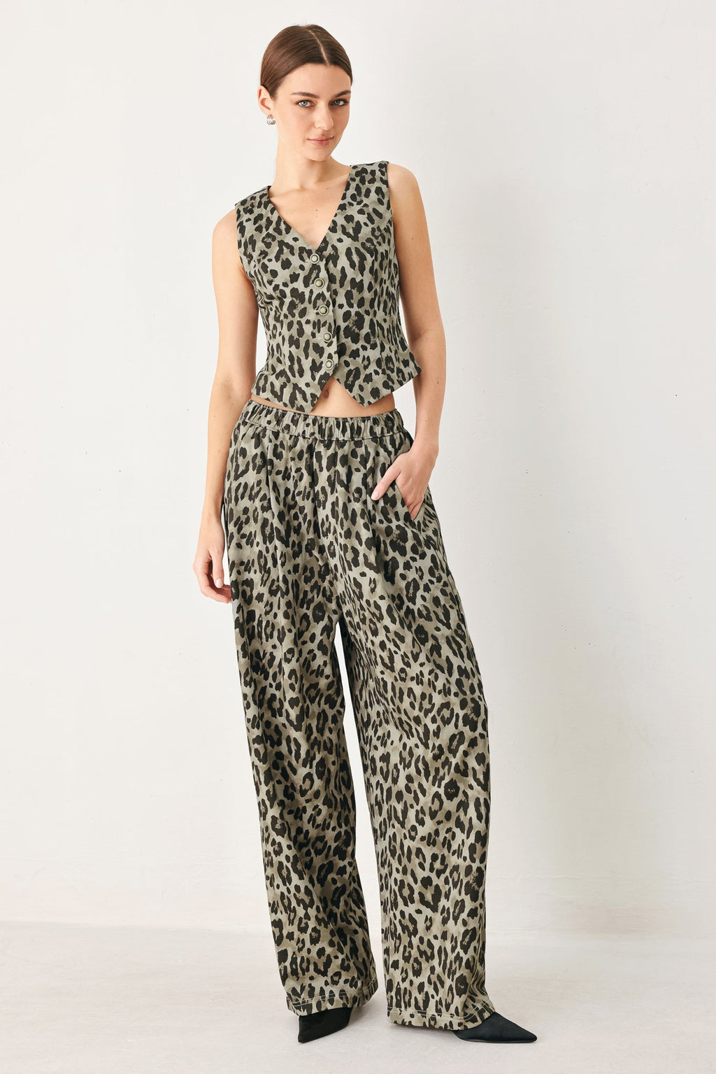 LEOPARD LUXE WOVEN PANTS