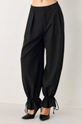 NOIR DRAWSTRING WOVEN PANTS