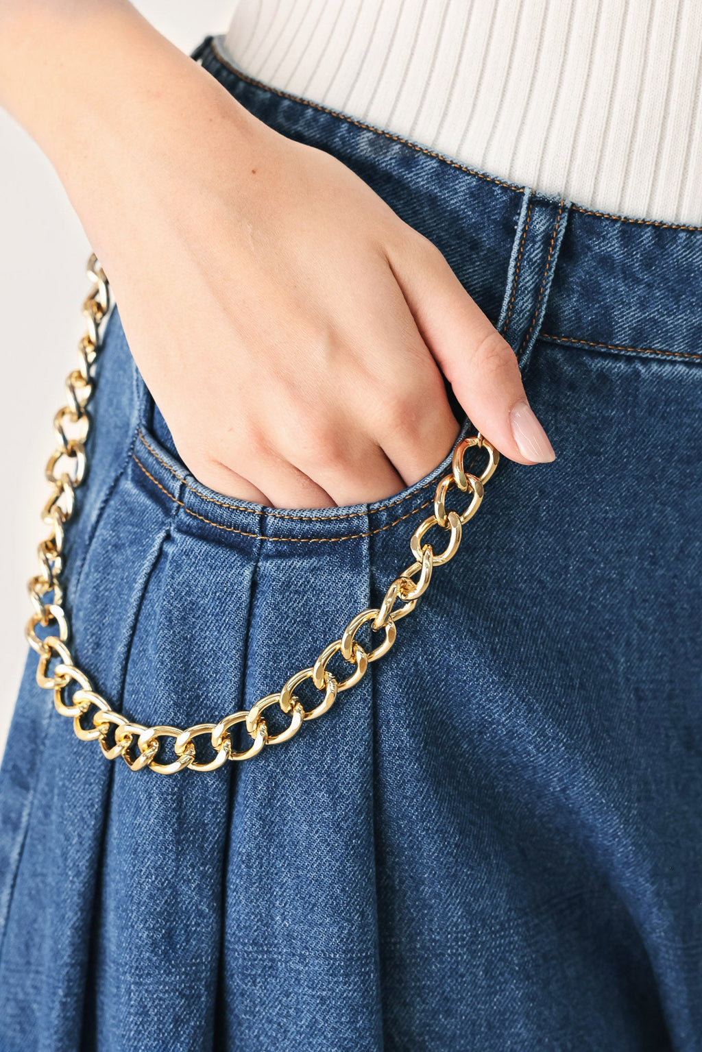 STATEMENT BLUE WIDE LEG DENIM PANTS