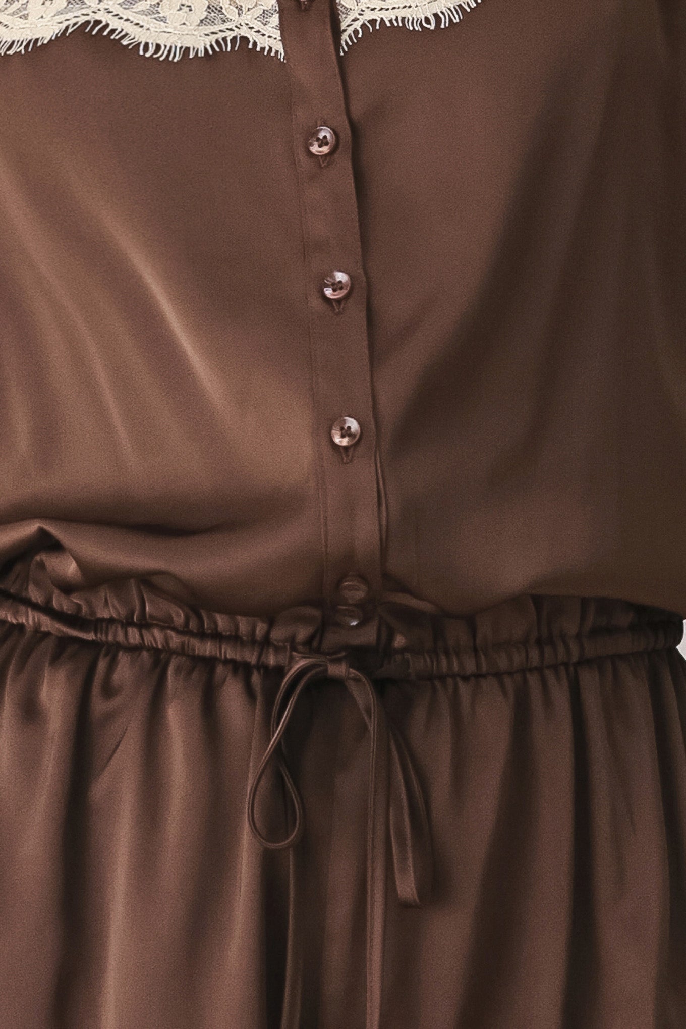 VINTAGE MOCHA WOVEN ROMPER