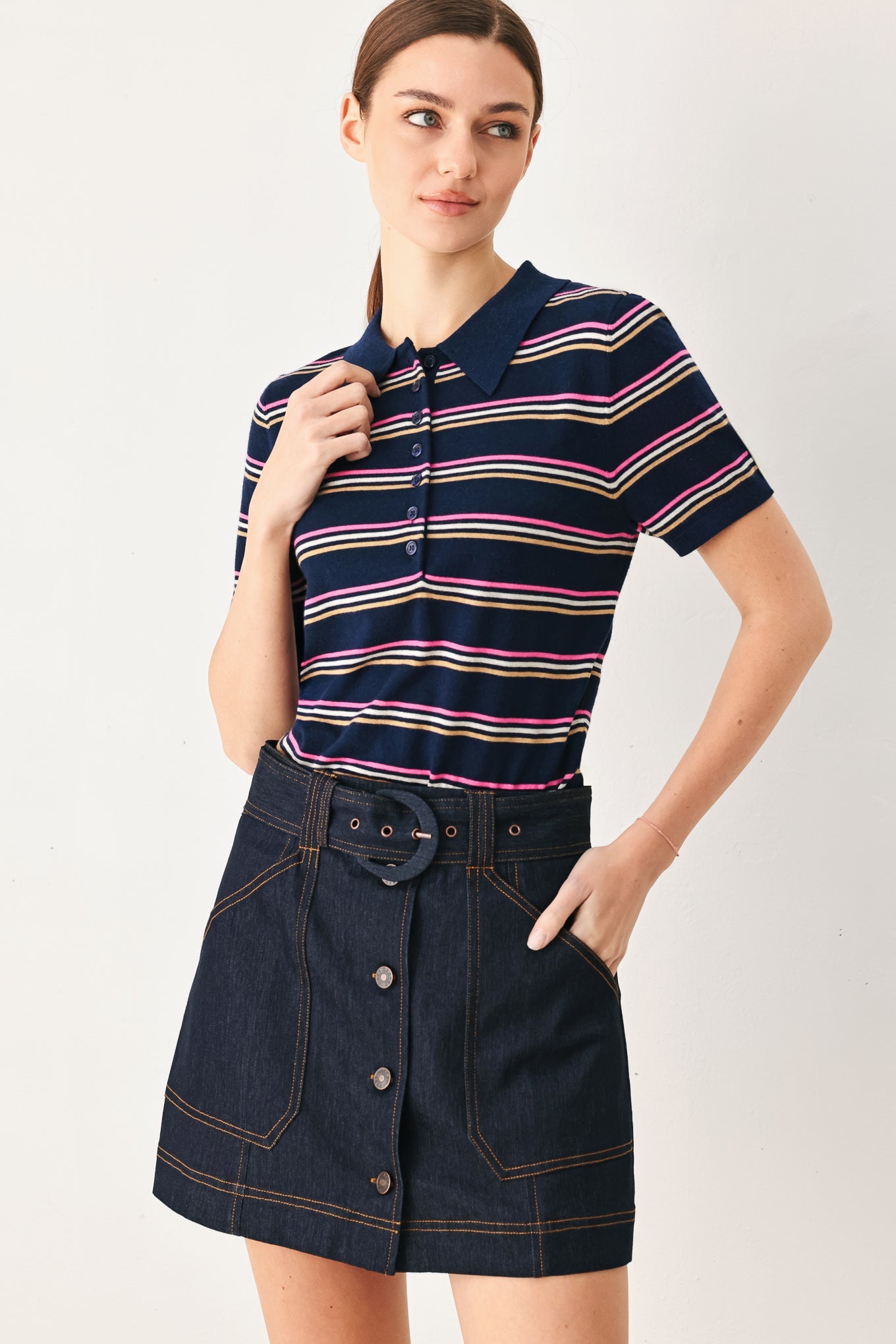 PRETTY IN PARADISE POLO TOP