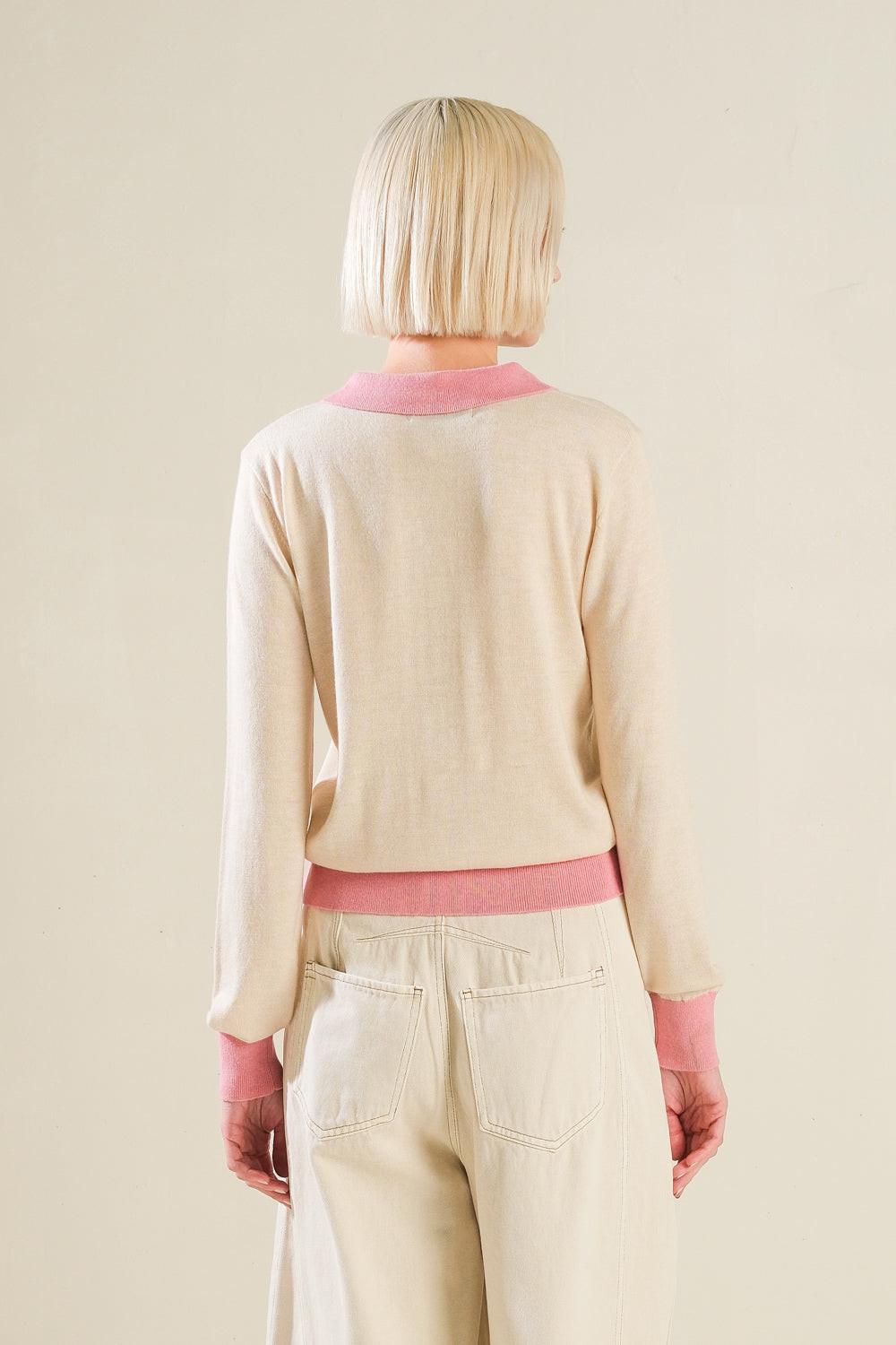 HIDDEN REFLECTIONS SWEATER POLO TOP