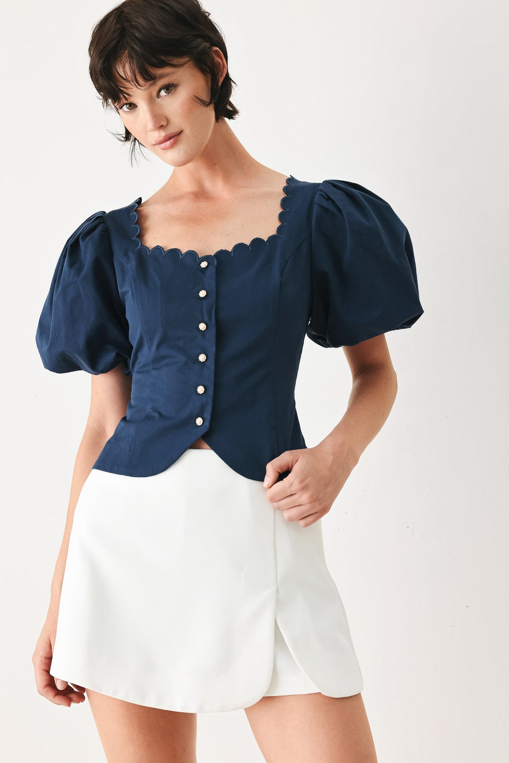 NEVER ORDINARY WOVEN TOP